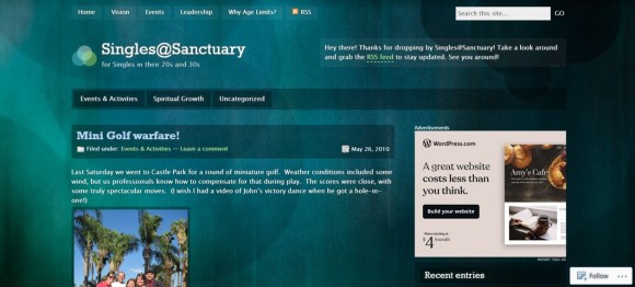 Sanctuary Singles website by Public Author